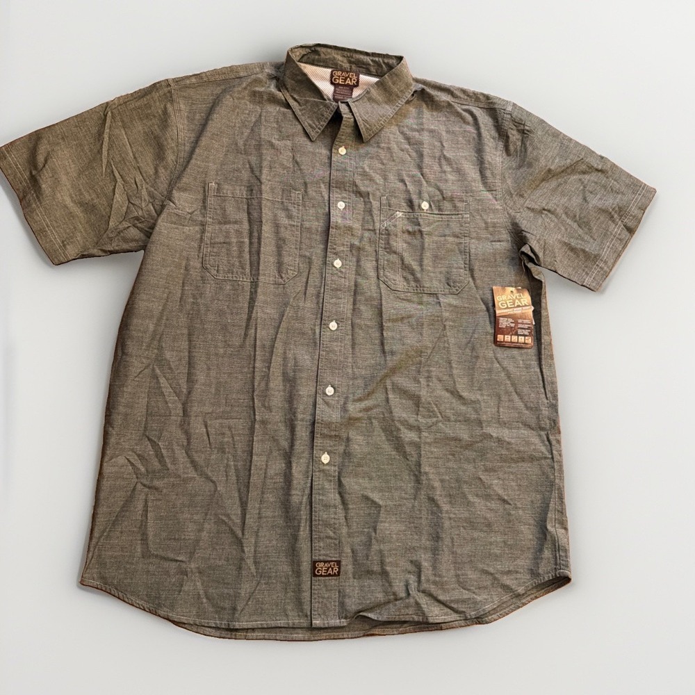 Gravel Gear Chambray Work Shirt With Teflon NWT Size 2XL Buttondown